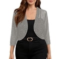thumbnail image 2 of Bovxnpu 3/4 Sleeve Shirt Tops Mesh Sequined Glitter Long-Sleeved Cardigan Top/Jacket (Women's or Women's Plus), 2 of 7