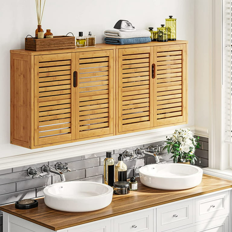 Bamboo Wall Cabinet Bathroom Storage Cabinet Wall Mounted with Adjustable  Shelves - China Cheap Bamboo Bathroom Storage Cabinet, Bamboo Bathroom  Cabinet