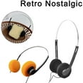 thumbnail image 3 of Auriculares supraaurales retro con cable - Mini auriculares estéreo ligeros negros con cable, auriculares vintage de los años 80 y 90 para teléfonos móviles, reproducción Walkman, 3 of 5