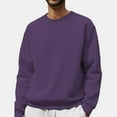 thumbnail image 4 of Zimjoy Purple Sweatshirts for Men Casual Long Sleeve Mens Crewneck Sweatshirts Fashion Solid Color Pullover Cotton Blend Thermal Fall Clothes, Purple XL, 4 of 5
