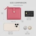 thumbnail image 5 of Women Small Bifold Wallet, Slim PU Leather Card Holder Purse with Zipper Coin Pocket, Multi Card Slots Snap Button Mini Pocket Wallet for Ladies, 5 of 6