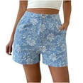 thumbnail image 2 of Rezuofi 1 Pcs Women's Floral Jacquard Shorts High Waisted Boho Summer Shorts with Pocket, 2 of 7