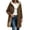 Brown-04, variant on Women's Long Hooded Sherpa Lined Coat Full Zip Warm Mid-Length Winter Jacket with Pockets