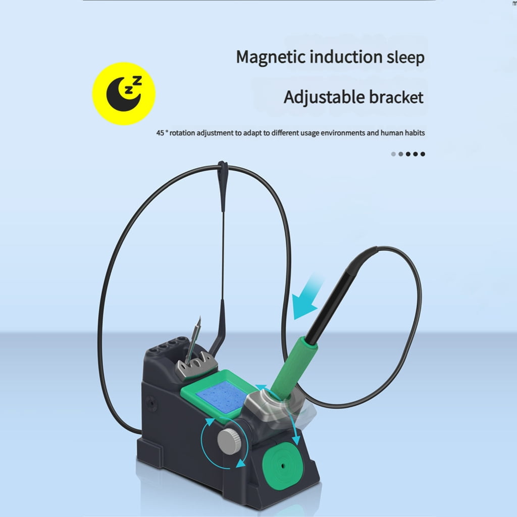 BQBQERT Adjustable 45° Soldering Iron Stand for C210/C245 with Sleep Mode, Brass Sponge & Holder