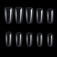 thumbnail image 1 of Transparent Puntas de uñas acrílicas, ataúd corto, 500 Uds., puntas de uñas postizas artificiales de bailarina, 1 of 5