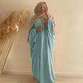 thumbnail image 1 of WILLBEST Robe pour Femmes Robe Longue à Manches Chauve-Souris Grande Taille Couleur Unie Robe Abaya, 1 of 3