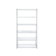 thumbnail image 5 of Metal Rectangular Bookshelf, White High Gloss & Silver, 5 of 5