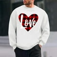 thumbnail image 2 of Stamzod Oversized Crew Neck Sweatshirt for Mens Fashion Lover Heart Long Sleeve Top Casual Valentines Sweatshirts for Men White E L, 2 of 6