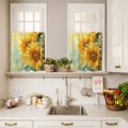 thumbnail image 3 of Suflower Curtain Valances Set Country Farmhouse Plant Pastoral Floral Kitchen Curtains 24&nbsp;inch Length Rod Pocket Valance and Tiers 3 Piece Set Small Bedroom Bathroom Laundry Decor, 3 of 9