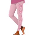 thumbnail image 3 of Women's Leggings Cancer Awareness Pink Ribbon Print Breathable Seamless Casual Tummy Control Leggings, 3 of 5