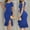B311 Blue sundresses for women clearance under $5, variant on Women Dresses Under $10! Xqxayjr Women's Sexy Ruffle Hem Bodycon Midi Dresses Elegant Pearl Cutout Round Neck Knee Length Cocktail Party Club Dress