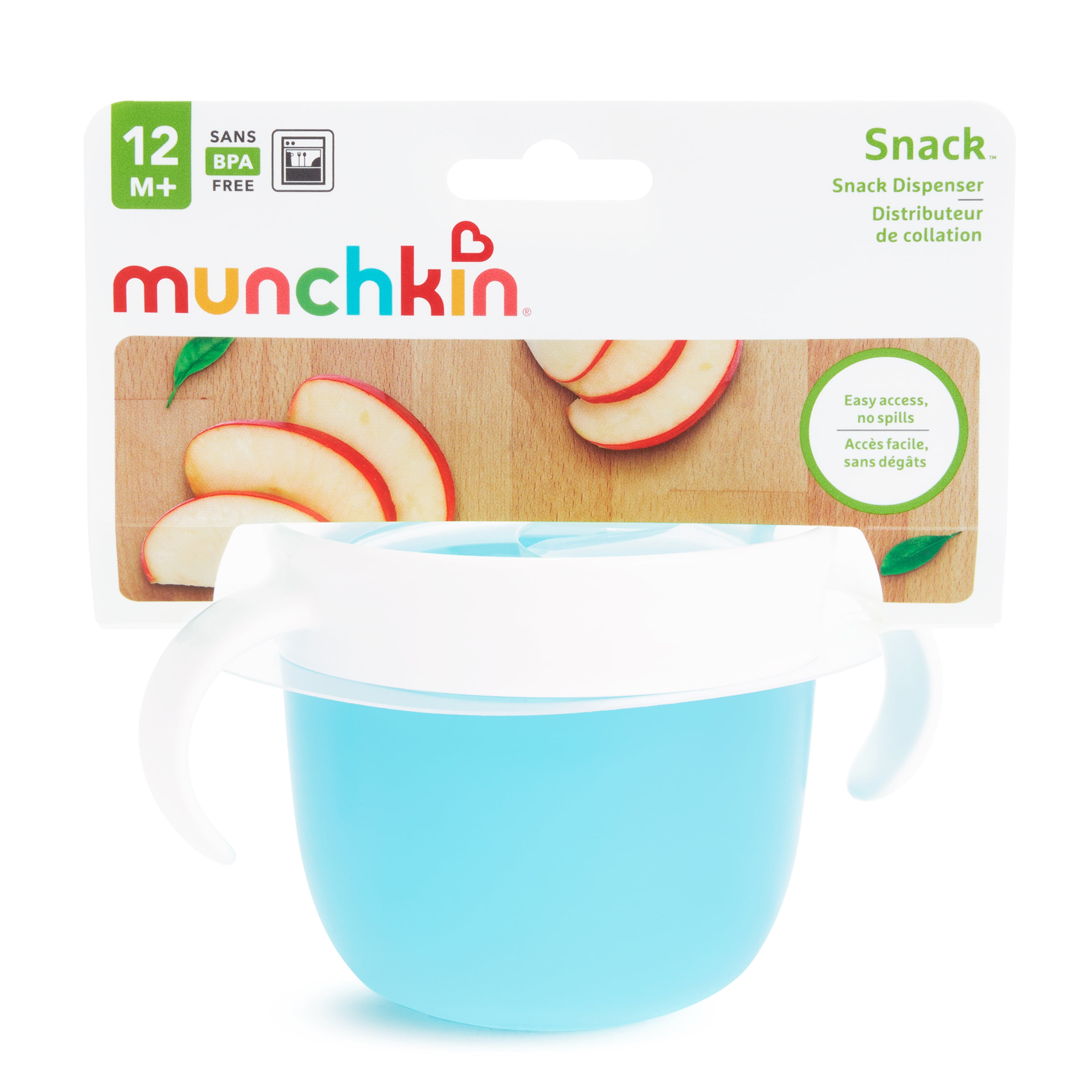 Munchkin Stainless Steel Snack Catcher with Lid, 9 Ounce, Blue –