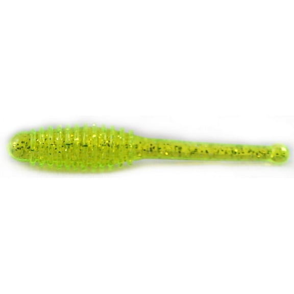 Creme 1.5" Ringed Stinger Shad Grub, Chartreuse Glow