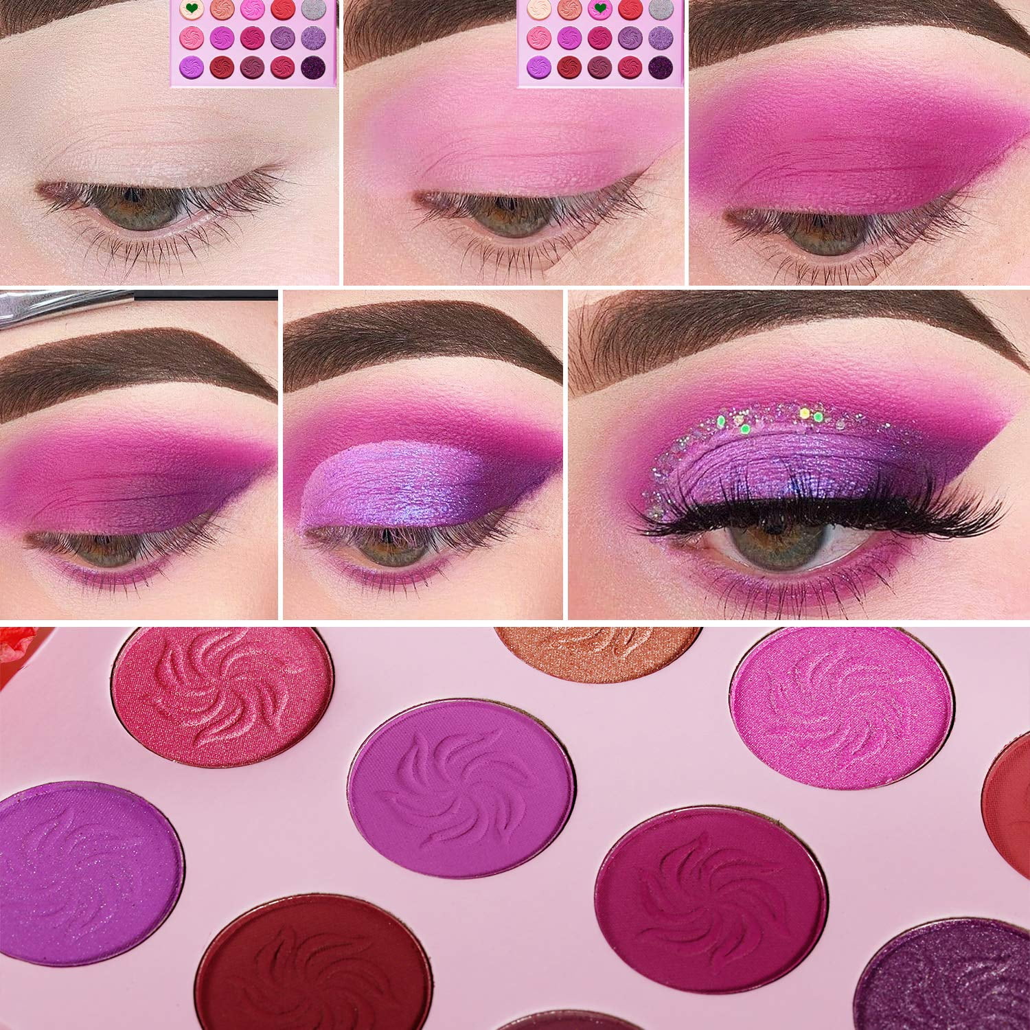 Eyeshadow Palette Purple Eyes Makeup Afflano Highly Pigmented