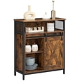 thumbnail image 1 of VASAGLE Mueble de Almacenamiento, Aparador, Armario de Cocina, Puerta Corredera, 30 x 70 x 80 cm, Estante Ajustable, Marrón Rústico y Negro, 1 of 5