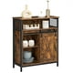 thumbnail image 1 of VASAGLE Mueble de Almacenamiento, Aparador, Armario de Cocina, Puerta Corredera, 30 x 70 x 80 cm, Estante Ajustable, Marrón Rústico y Negro, 1 of 5