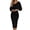 Black, variant on GJSYRH Womens Cowl Neck Pencil Dress, Elegant Batwing Sleeve Midi Dress for Office Valentines Day Party