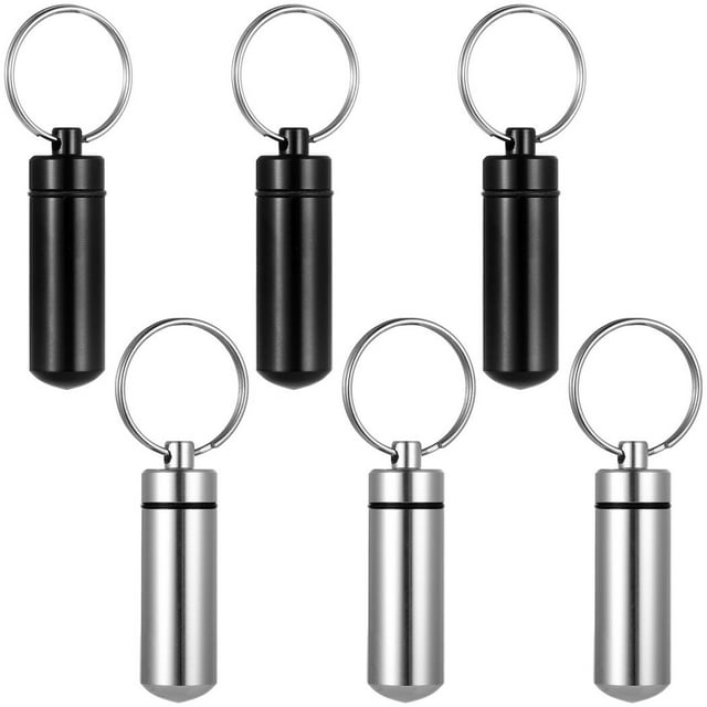 6 llaveros de urna, llaveros de urna de joyería de cremación para cenizas, llaveros de urna de cremación con vial cilíndrico, collar de recuerdo de cenizas, joyería conmemorativa
