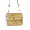 Pre-owned|Bottega Veneta Womens Single Strap Intrecciato Flap Shoulder Handbag Brown