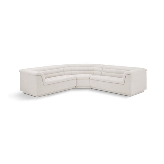 Meridian Furniture Cascade Cream Boucle Fabric Modular Sectional