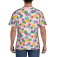 thumbnail image 3 of Bixox Men's Pineapple And Leaves Printed Short Sleeve Skinny Athletic T-Shirt, 3 of 6