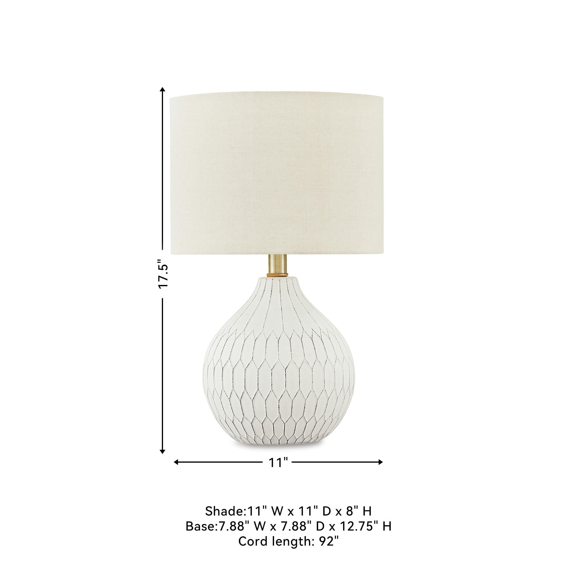 Signature Design by Ashley Contemporary Wardmont Table Lamp  White