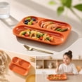 thumbnail image 7 of Divided Plastic Dinner Plates, 3-Compartment Heavy Duty Serving Trays, Meal Prep Food Containers for Fitness Diet Control Microwave Safe Family Dining, Portion Control Dish and Adult Child Dinnerware, 7 of 7