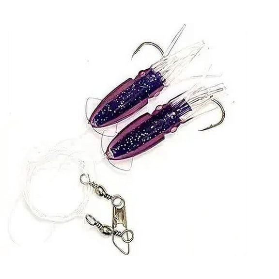 Rock Cod Squid Rigs 10 Pieces Purple/Black