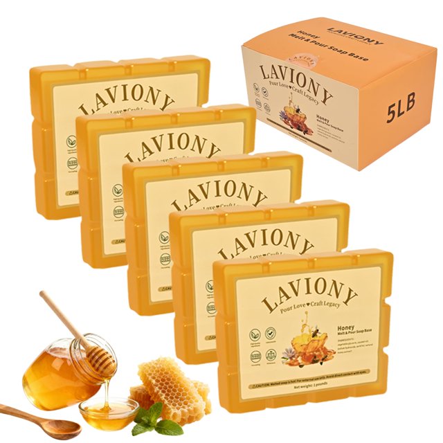 Base de jabón LAVIONY con miel 2,3 kg, vegana, para derretir y verter
