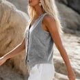 thumbnail image 5 of V Neck Button Front Corduroy Vest Top Solid Casual Layering Waistcoat for Women Spring Fall Daily Office Wear S-XXL, 5 of 6