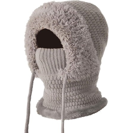 3 in 1 Beanie Hat with Scarf and Mask - Windproof Balaclava for Cold Weather, Thermal Neck Warmer for Men & Women