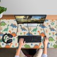 thumbnail image 4 of Long Mouse Pads for Desk,Beige Dinosaur Pattern Desk Mats on Top Of Desks, Desk Mouse Pad Extra Large with 3mm Non-Slip Base and Stitched Edge for Gaming,Office,Work,Home 47.3"x23.6", 4 of 6