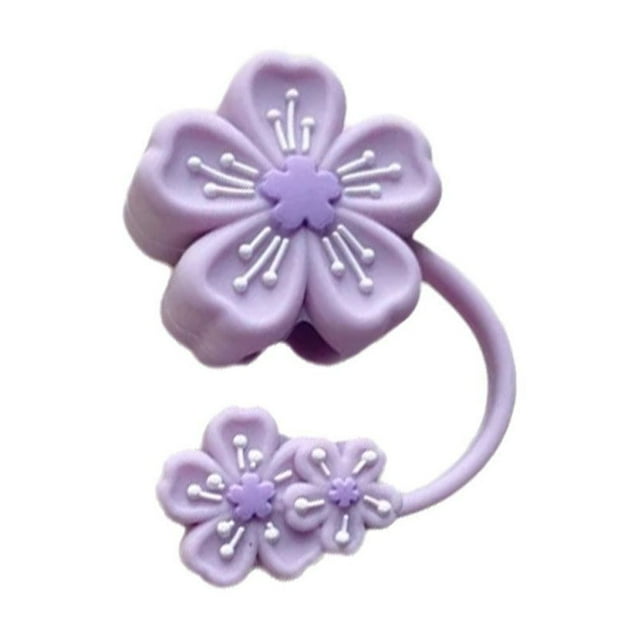 Ruifaya Tapa de silicona con forma de flor para pajitas de calibre 10 mm, linda pajita TN σ■