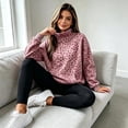 thumbnail image 6 of Trgacdwlo Womens Mock Neck Sweatshirts Leopard Print Women's Raglan Long Sleeve Shirts Fall Winter Streetwear Pullover Women with Pocket, 6 of 6