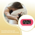 thumbnail image 2 of kurtrusly LED Alarm Clock with Snooze Night Light Table Bedside Alarms Silicone Shell LCD Screen Bell Home Travel Office Dorm Pink, 2 of 9