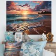 thumbnail image 1 of Designart Large Coastal Wall Art, Horizon by the Sunset Beach I , Coastal Wall art decor, Yellow Nautical & Coastal Canvas wall art, 32x24 inches, 1 of 5