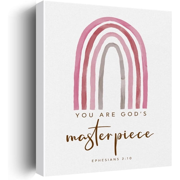 Religious Rainbow Canvas Wall Art Motivation Farmhouse Decor Inspirational Scripture Canvas Prints Bible Verse Wall Decor Framed Artwork Christian Pictures Paintings for Home Office Kitchen Decoration