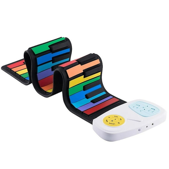 Teclado de piano enrollable portátil de 49 teclas para niños con pedal