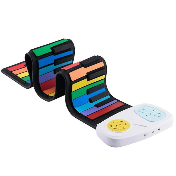 Teclado de piano enrollable portátil de 49 teclas para niños con pedal