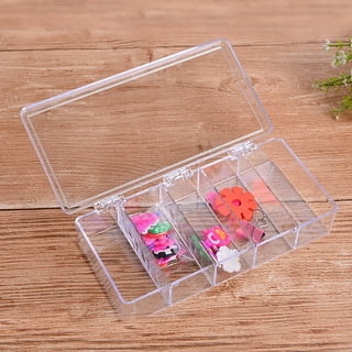 Organizer, plastic, clear, 7x1x5-inch rectangle with 24