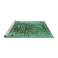 thumbnail image 2 of Ahgly Company Machine Washable Indoor Square Oriental Turquoise Blue Industrial Area Rugs, 6' Square, 2 of 4
