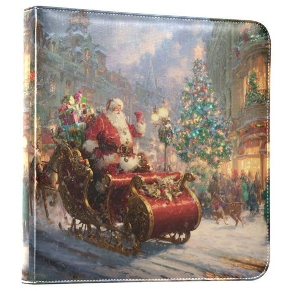 Photo Album Leather Photo Album Bookshelf Photo Albums Scrapbooking Albums Durable and Fashionable Santa Claus Delivers Presents