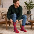 thumbnail image 5 of COUVER Unisex 100 Score Cushioned Crew Socks Red Turquoise Size 10-13 2-Pack (4 Count), 5 of 6