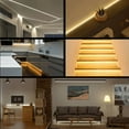 thumbnail image 4 of 12V  COB LED Strip Light 8mm PCB  width,3000K 16.4ft(5M) Flexible 3M Adhesive Tape, CRI>90 320 LEDs/M 7W/M Dotless High Density for Cabinet/Stairs/Shop DIY( Power Adaptor Included), 4 of 7