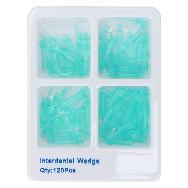 120 unids/caja cuñas interdentales cuñas de fijación Dental desechables con orificio suministro Dental