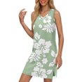 thumbnail image 1 of Icvfdpl Robes de Plage pour Femmes, Robe Sans Manches à Col en V Uni Fendue Ample Imprimée de Lettres Douce Robe d'Été pour Femmes, P, 1 of 5
