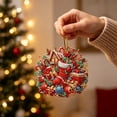 thumbnail image 4 of Fllostpr Christmas Diamond DIY Pendant Handmade 5.7x5.7" Acrylic Stickers Decor for Window Foliage Home Styling, 4 of 9