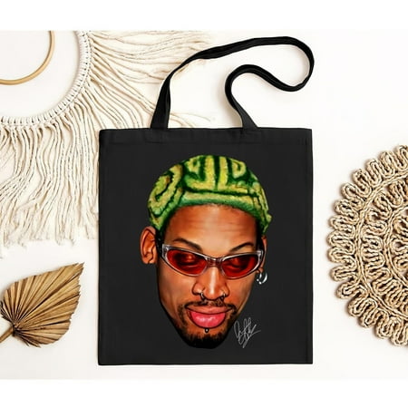 vintage TBag perfect for everyday wear  sports  and more  Dennis Rodman Zig Zag Green Hair Rodzilla Hollywood 90 s Vintage Tote Bag-TH12208