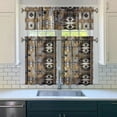 thumbnail image 3 of Boho Kitchen Curtains for Windows – Rustic Tribal Floral Print Cafe Curtains, Vintage Bohemian Geometric Panels for Home Décor, 3 of 6