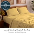thumbnail image 2 of Mellanni Sheet Set Luxury Brushed Microfiber, Deep Pocket Sheet, 4 Piece California King Yellow, 2 of 7